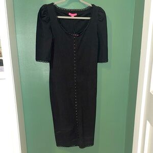 Betsey Johnson Black Long Sleeve Dress